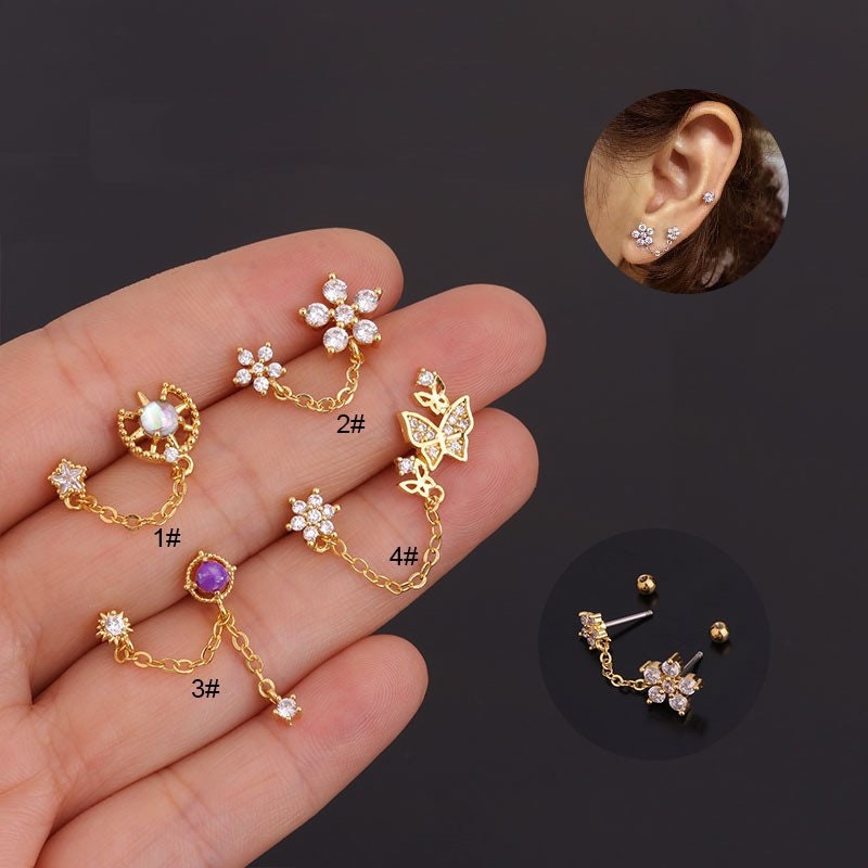 Yellow Chimes Earrings for Women and Girls Rose Gold Crystal Stud –  YellowChimes