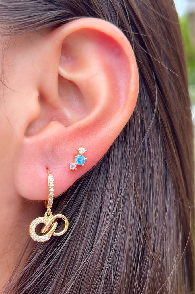 18K gold Infinity Pave Huggies,Infinity Hoops,Infinity Earrings,Figure 8 Earrings,Love Earrings,Gold Earrings,Gift for Her