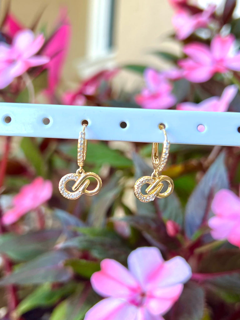 18K gold Infinity Pave Huggies,Infinity Hoops,Infinity Earrings,Figure 8 Earrings,Love Earrings,Gold Earrings,Gift for Her