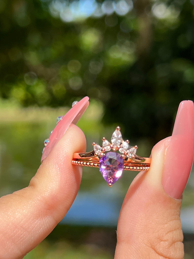 Amethyst Ring,Statement Ring,Promise Ring,Engagement Ring,Februaury Birthstone,Wedding Ring,Sterling Silver Ring,Gift for Her