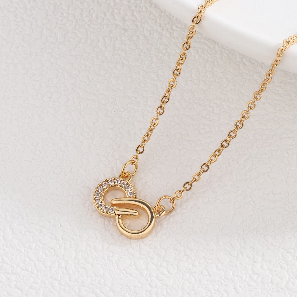 Infinity Necklace,Infinity Jewelry,Friendship Necklace,Gold Necklace,Girlfriend Necklace,Infinity Hoops,Necklace Set,Gift for Her