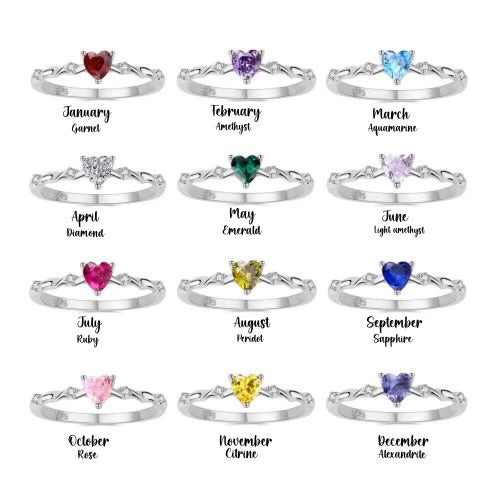 Silver Birthstone Rings - Image 8