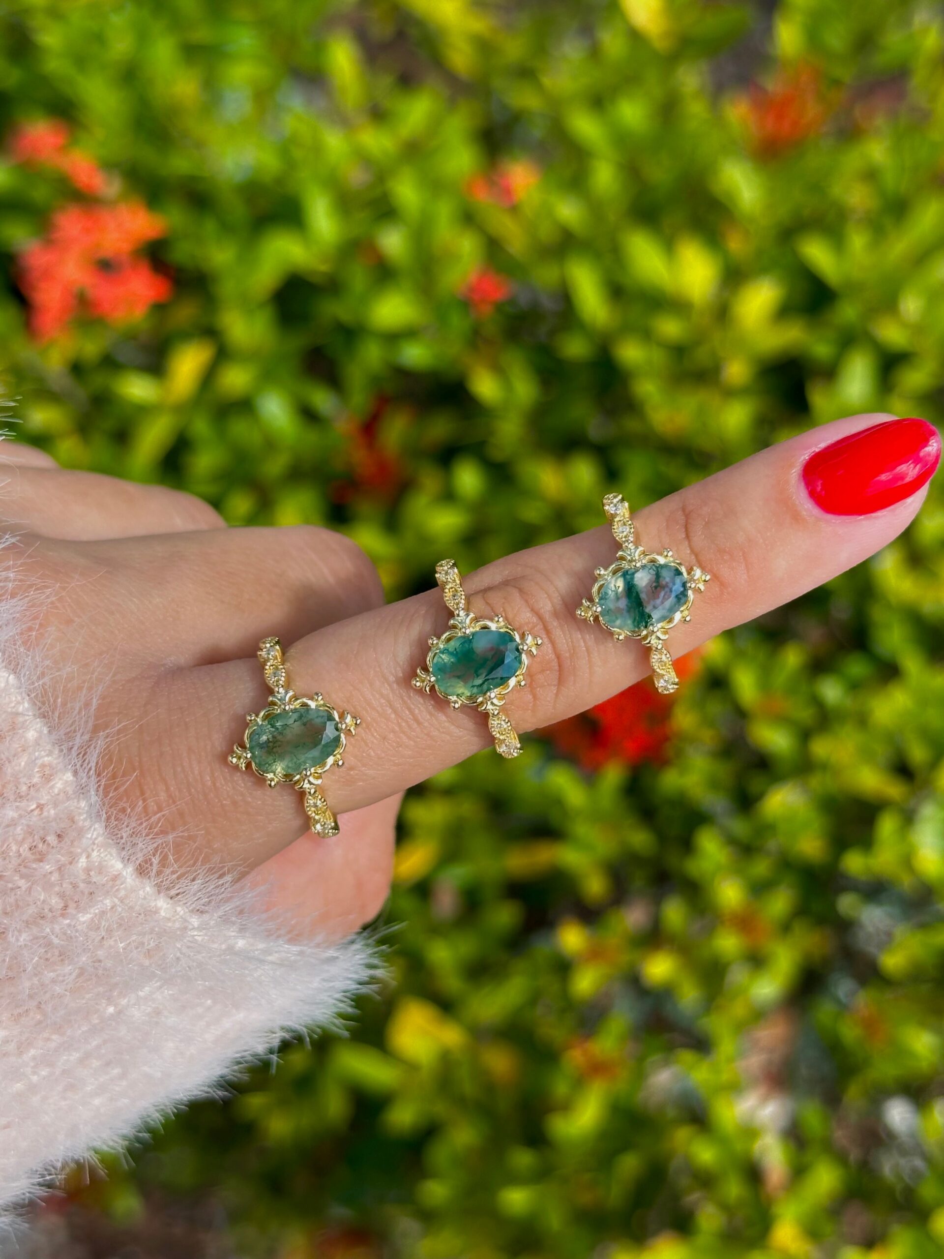 Skye Moss Agate Ring - Image 7