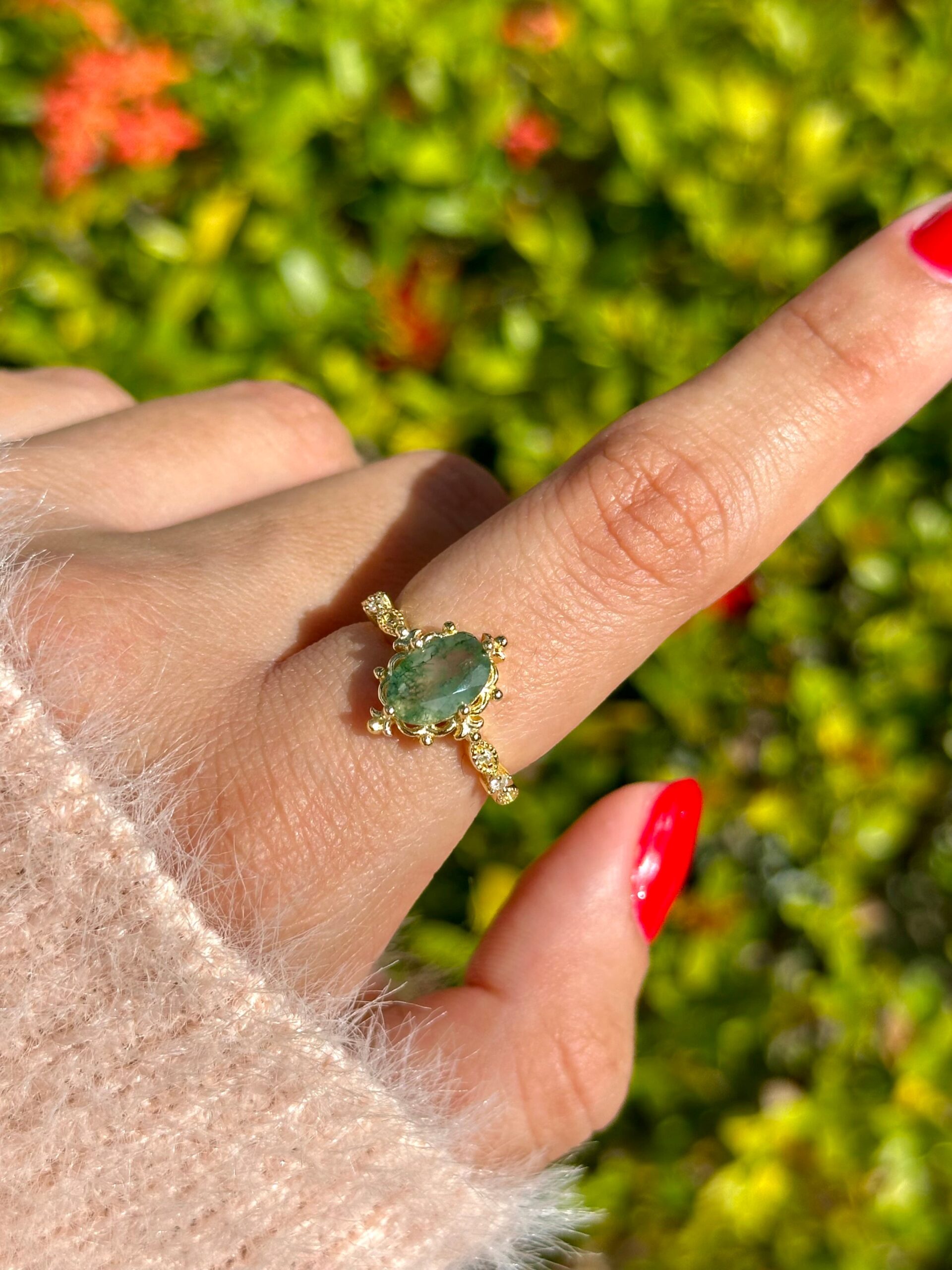Skye Moss Agate Ring - Image 5