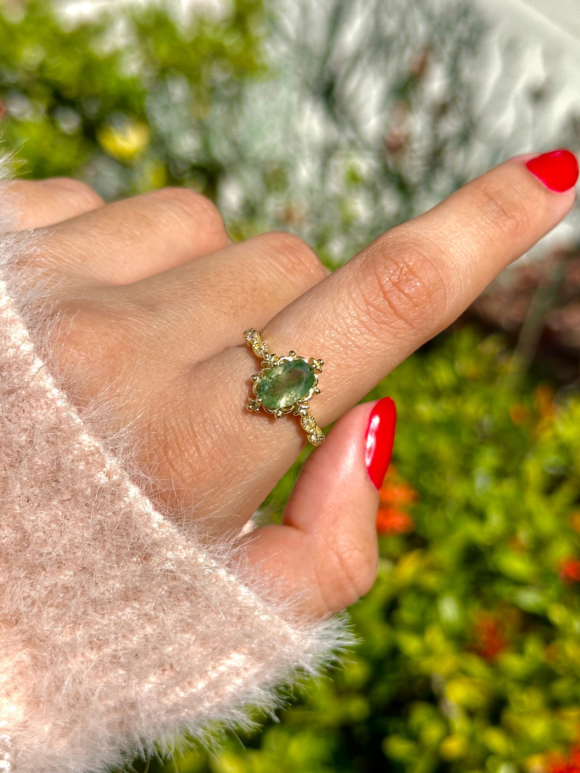 Skye Moss Agate Ring - Image 4