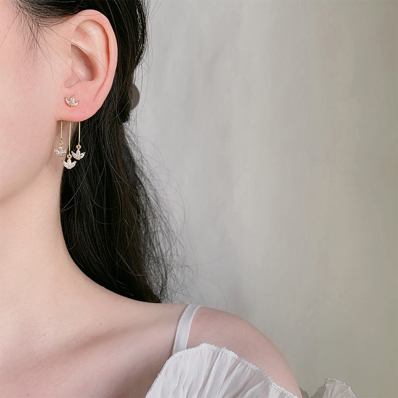 Tiara Crown Tassel Earrings - Image 6