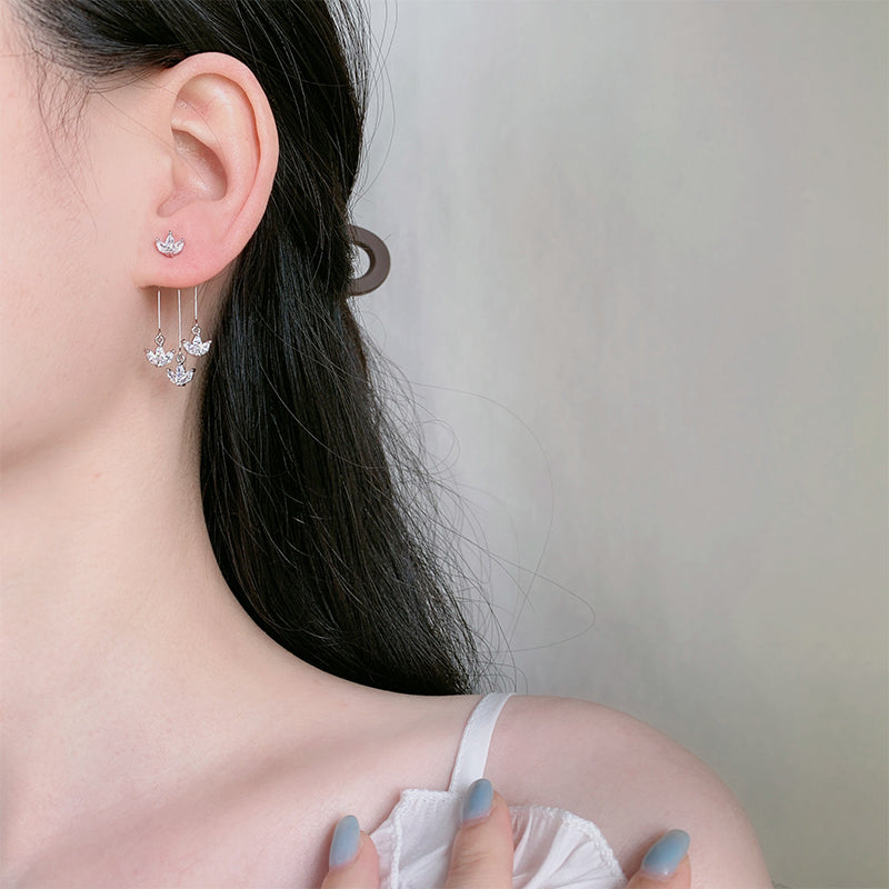 Tiara Crown Tassel Earrings - Image 7