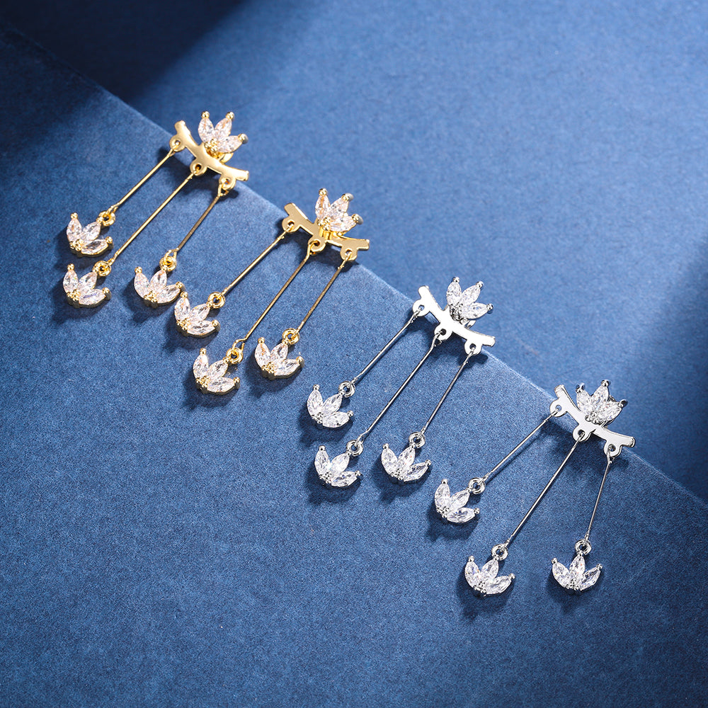 Tiara Crown Tassel Earrings - Image 5