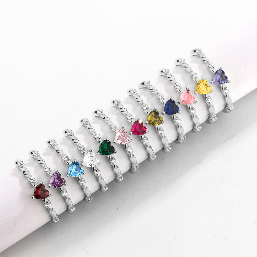 Silver Birthstone Rings