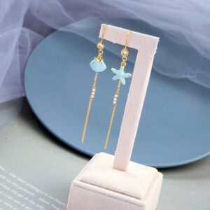 Asymmetric Starfish and Shell Earrings