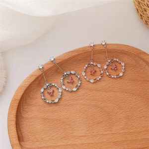 Ruby Red Butterfly Hoops