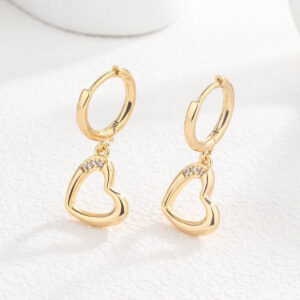 Dainty Heart Hoops