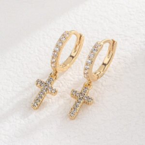 Dainty Cross Hoops