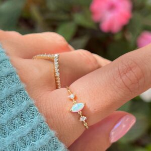 Dainty Marquise Opal Ring