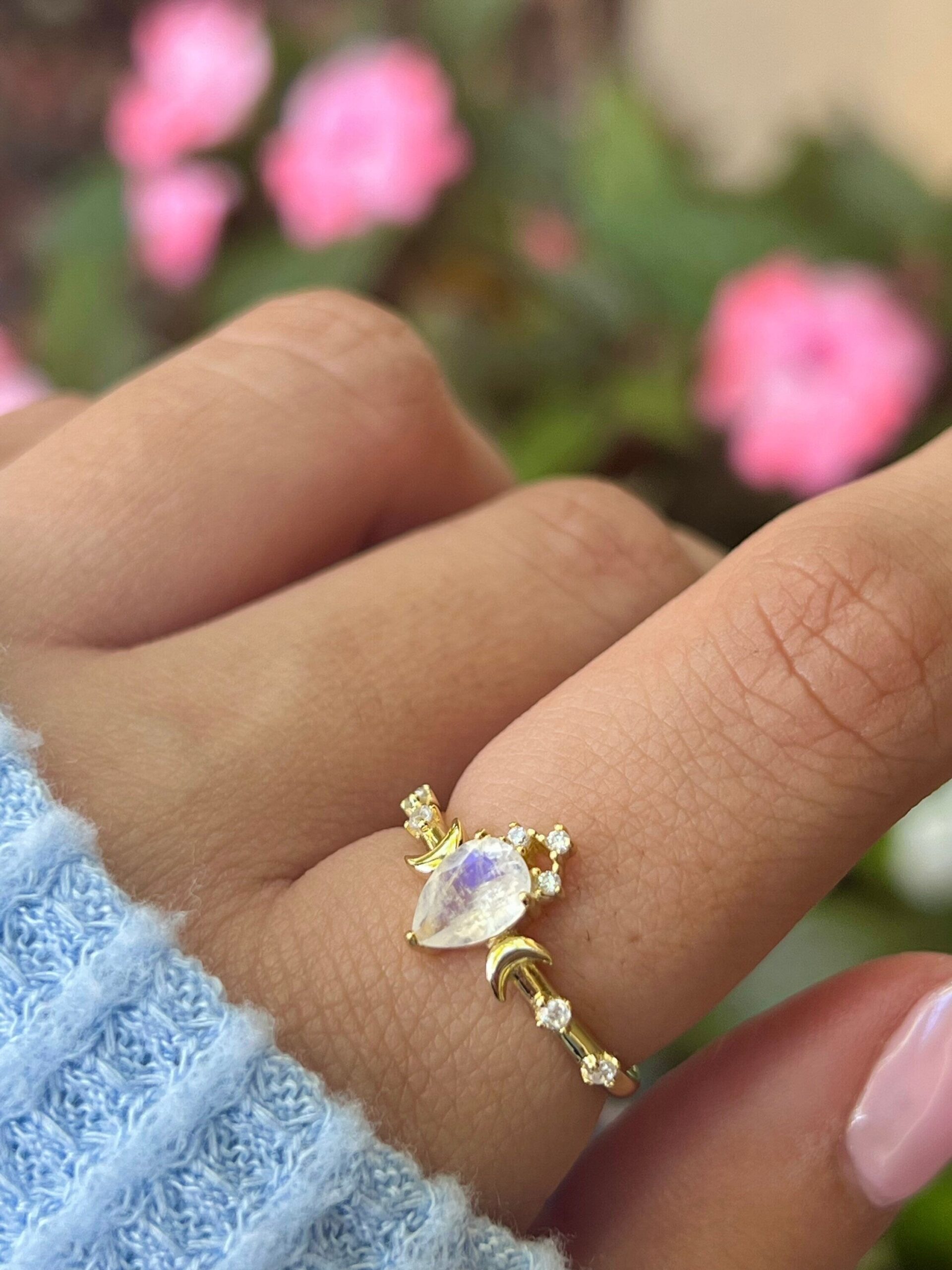 Celestial Moonstone Ring