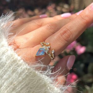 Kite Cut Aquamarine Ring Set