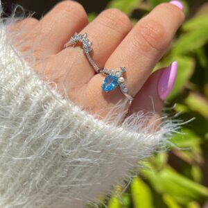 Aquamarine Crown Ring