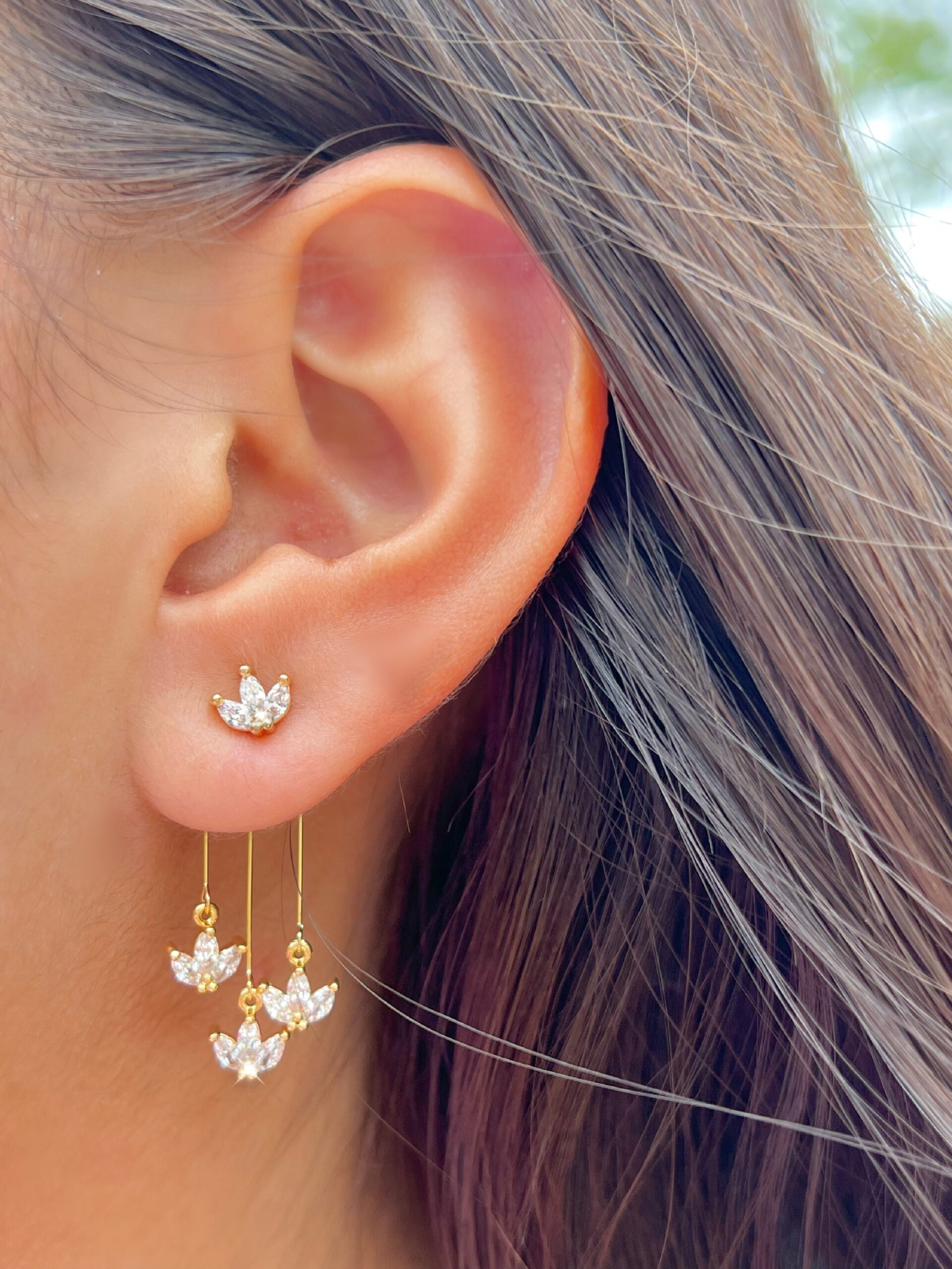 Tiara Crown Tassel Earrings - Image 2