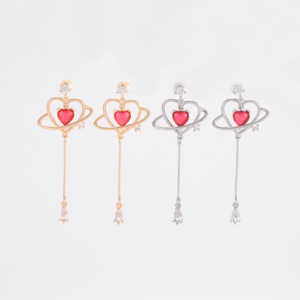 Saturn Heart Earrings